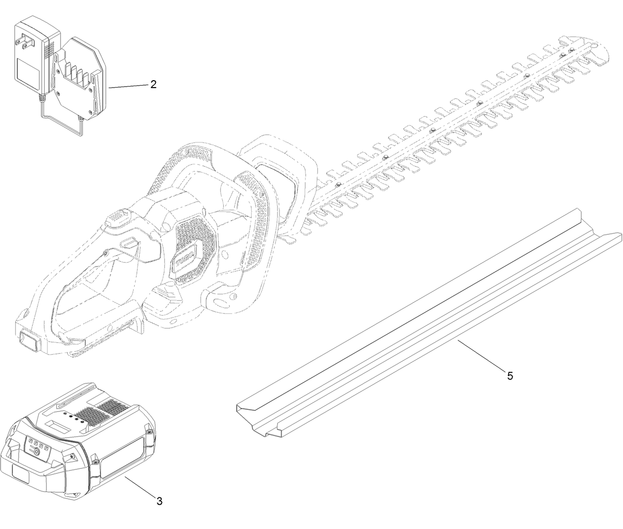 Cordless 60V Hedge Trimmer Assembly