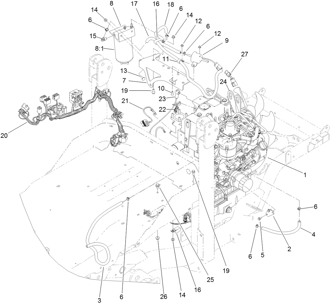 Engine and electrical Assembly
