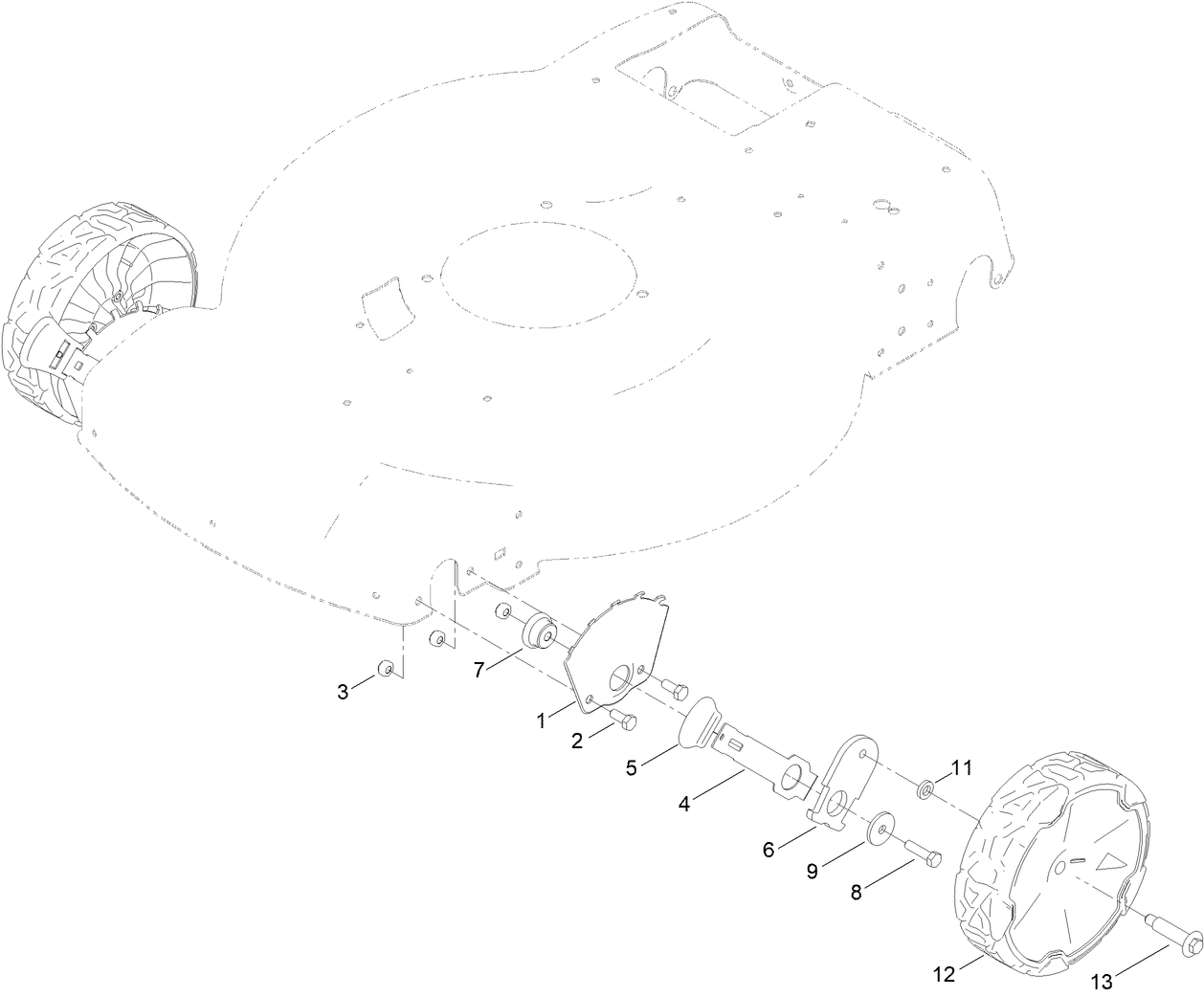 Front Wheel and Height-of-Cut Assembly