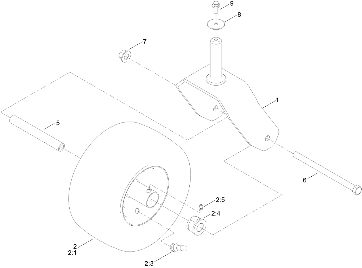 Caster, Wheel and Tire Assembly