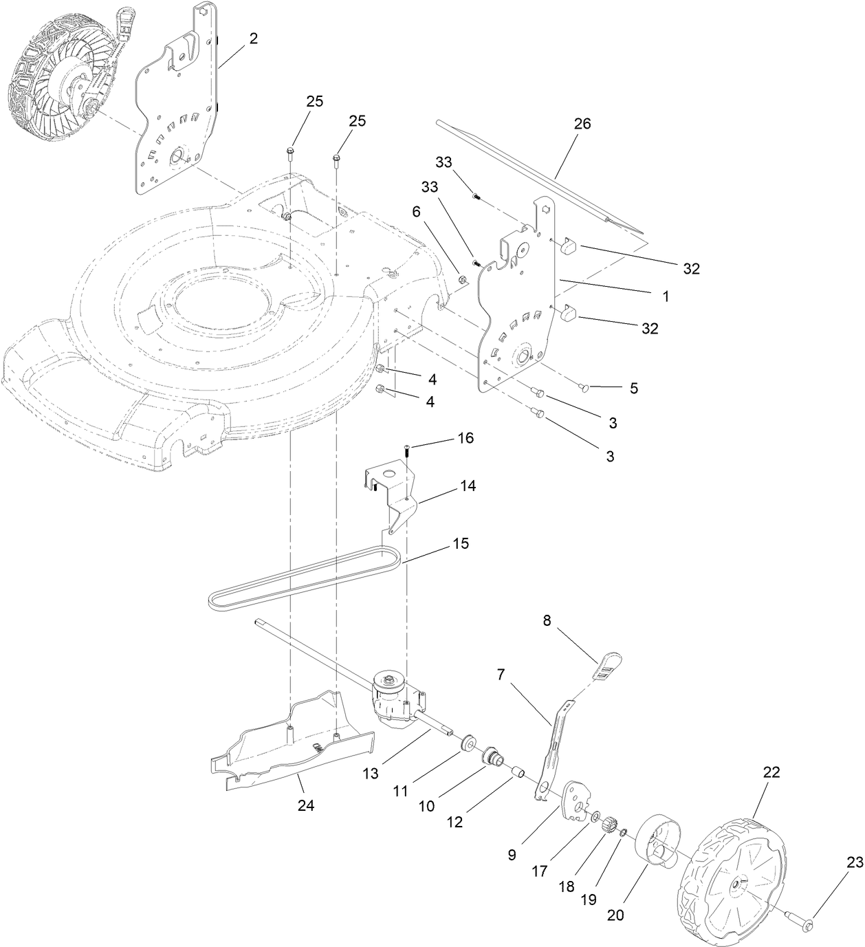 Rear Wheel and HOC Assembly