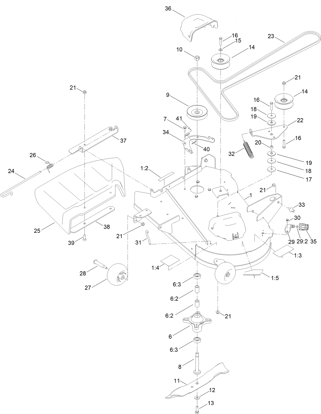 34in Deck and Decal Assembly