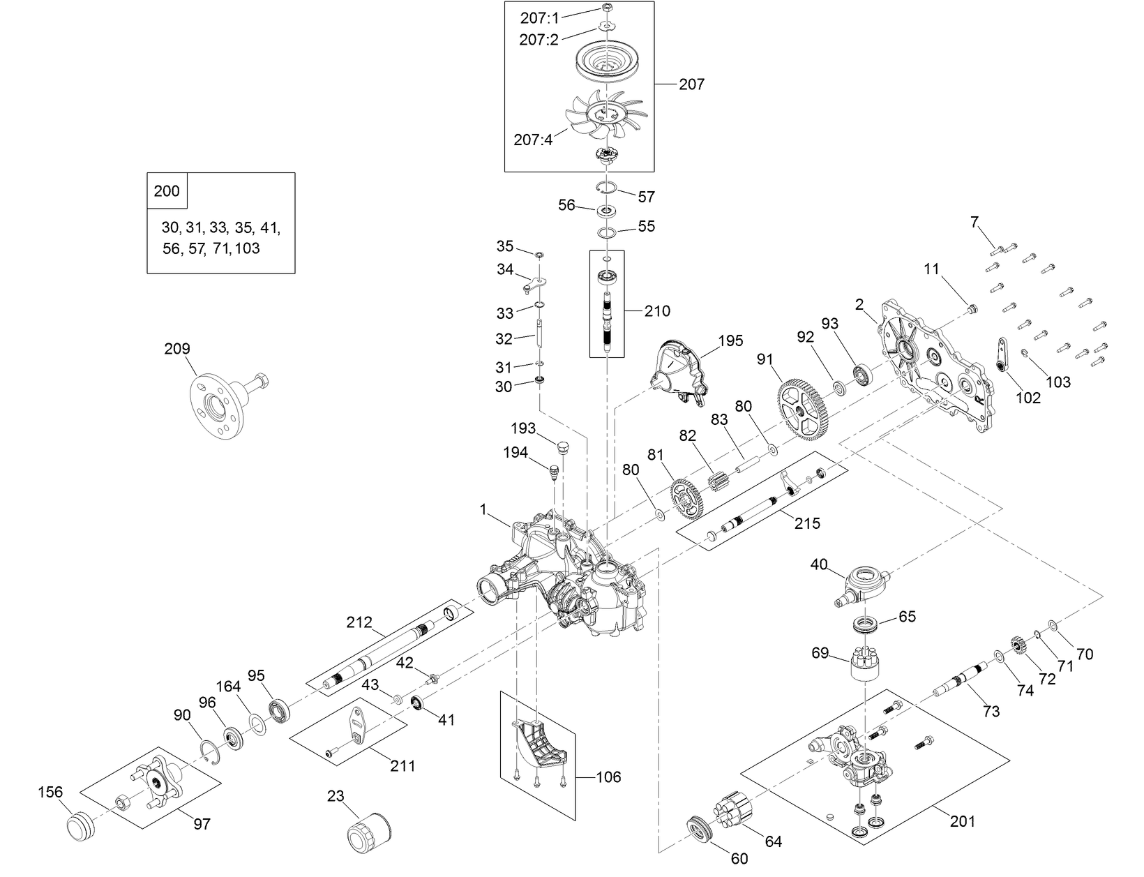 LH Hydro Transmission Assembly No. 140-8301