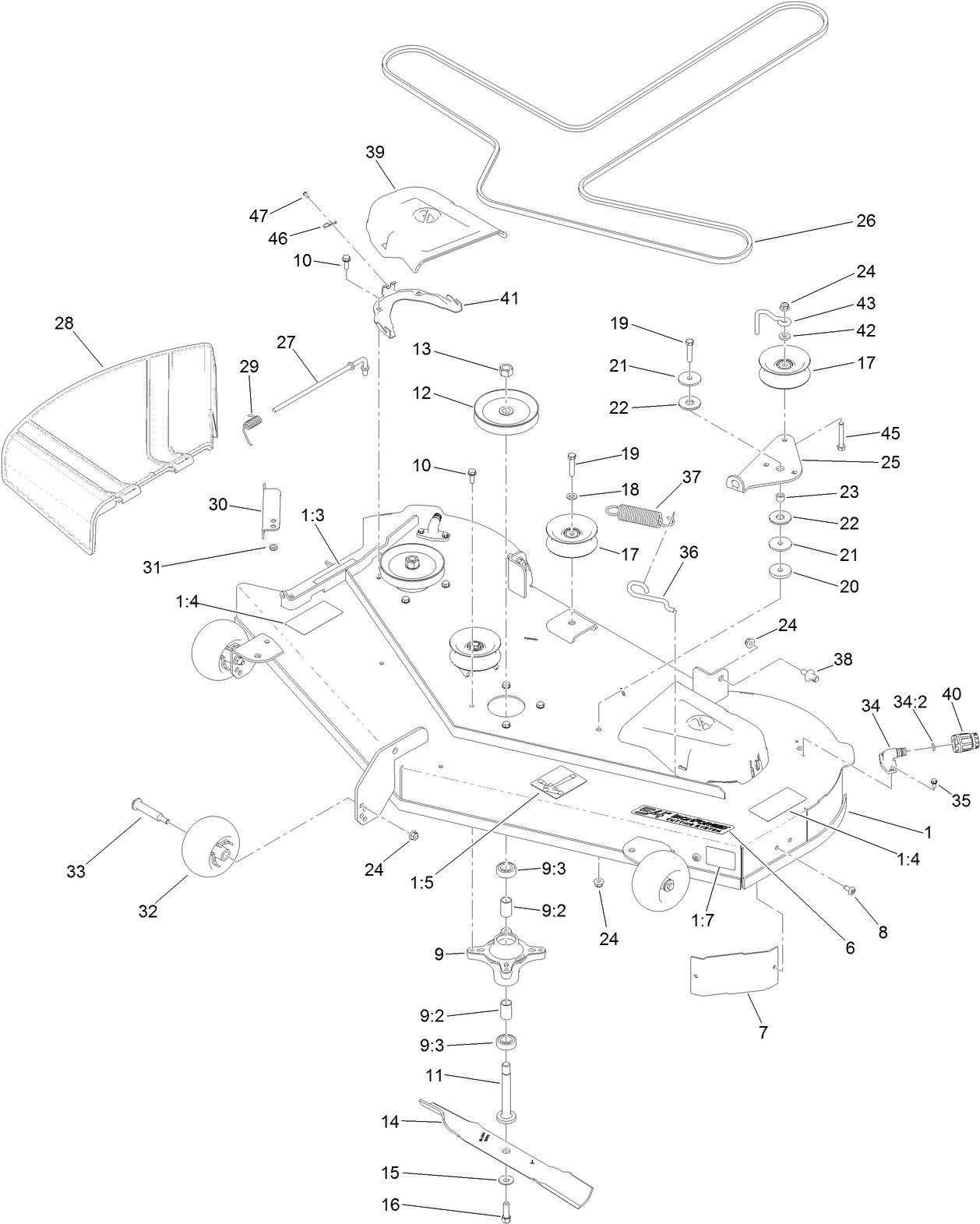 54in Deck and Decal Assembly