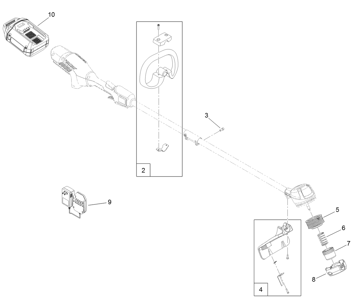Cordless 60V MAX String Trimmer Assembly