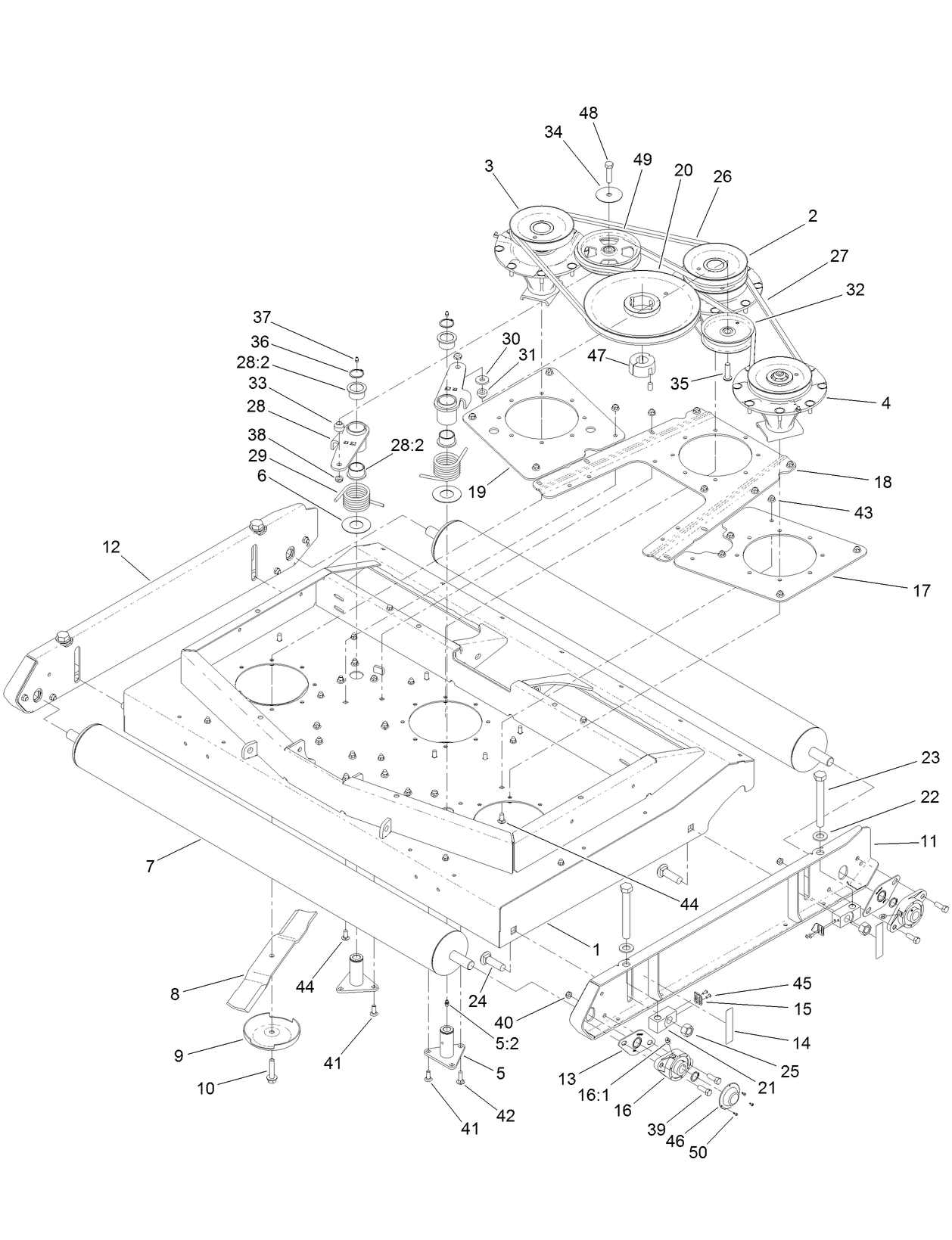 Blade, Pulley and Spindle Assembly