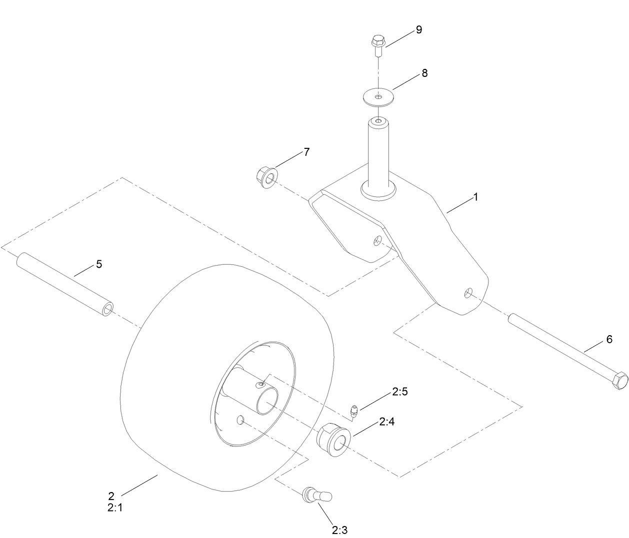 Caster, Wheel and Tire Assembly