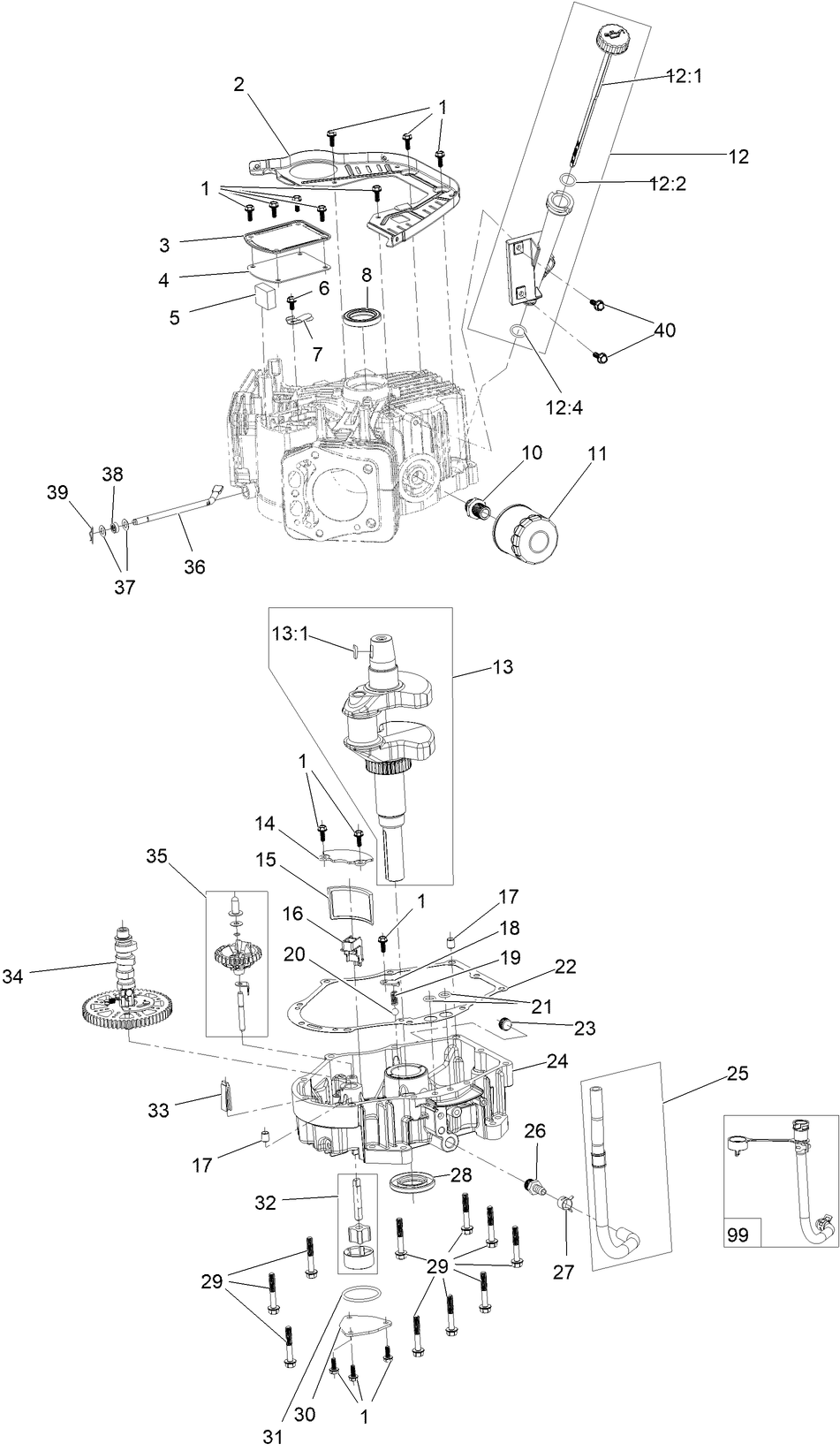 Crankcase and Crankshaft Assembly