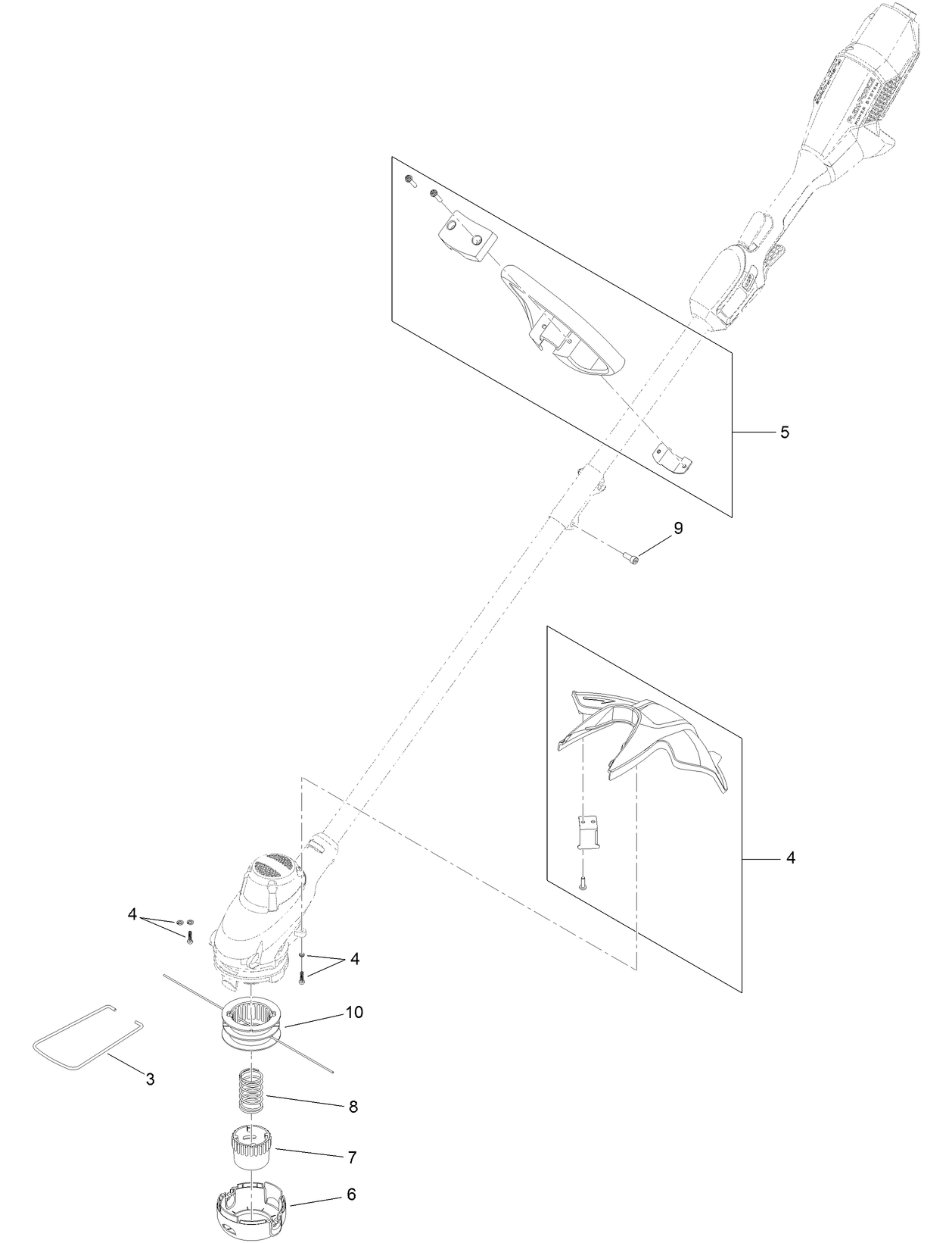 Cordless 60V MAX String Trimmer Assembly