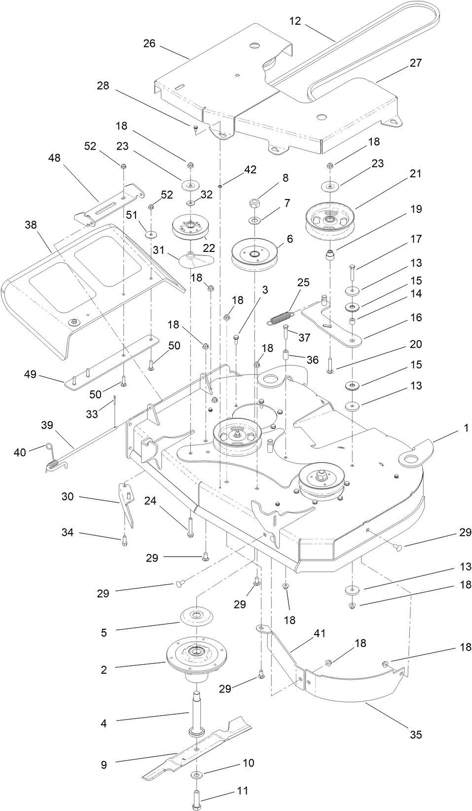 36 Inch Deck Assembly