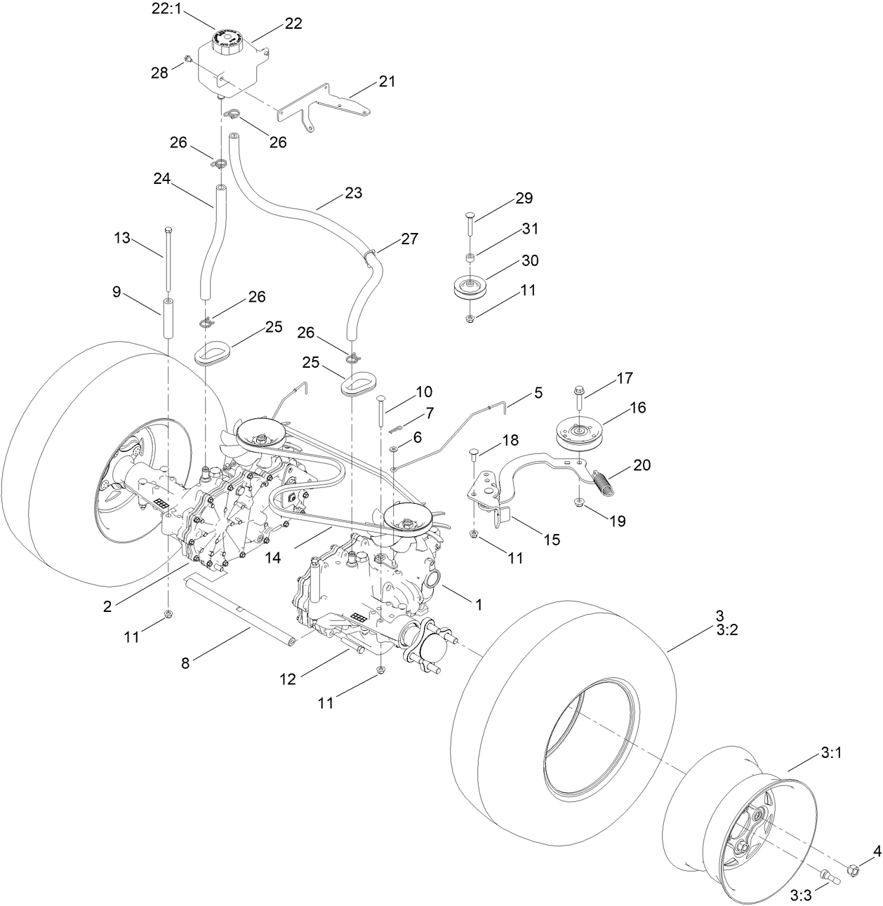 Transmission and Wheel Assembly