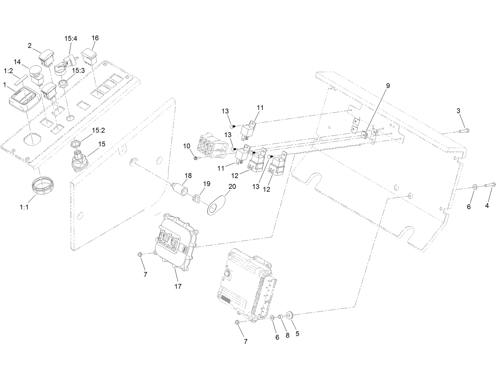 4 Wheel Drive Control Panel Assembly