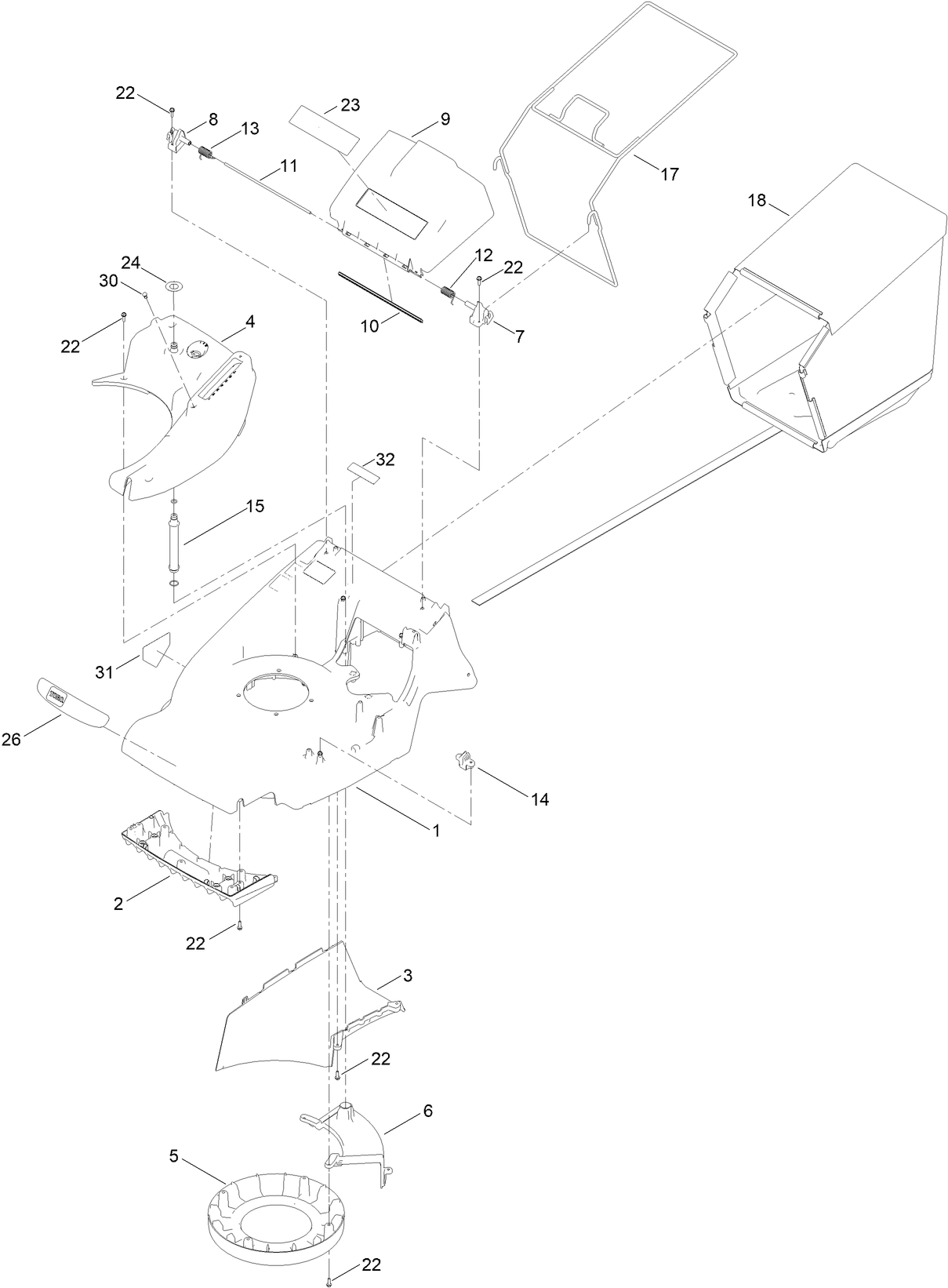 Deck and Bagger Assembly