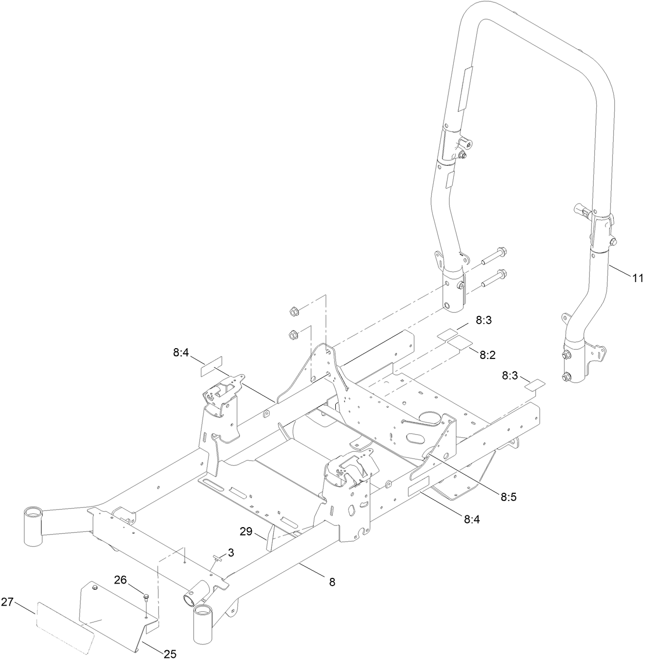 Frame and Roll-Over Protection System Assembly