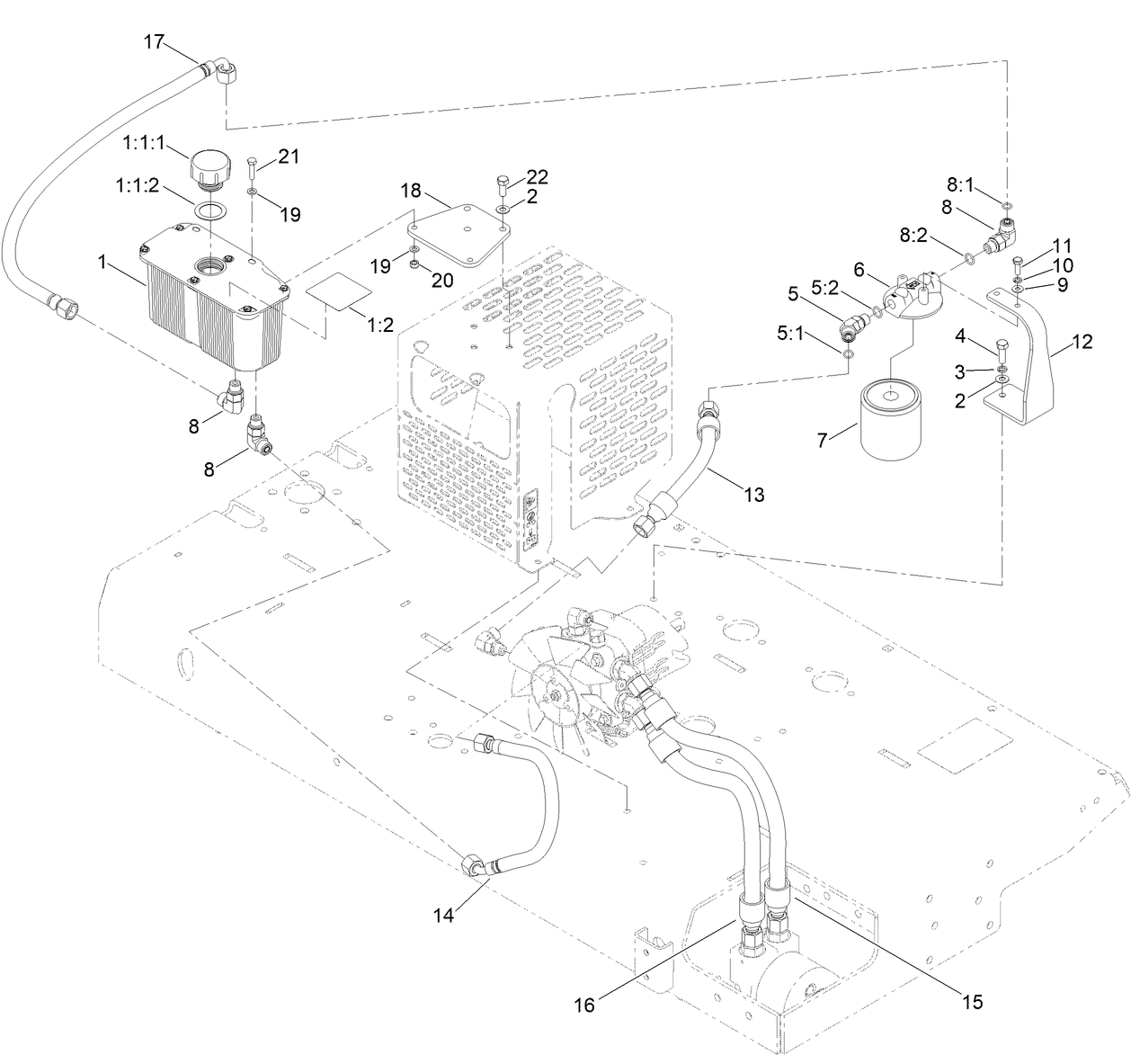 Oil Tank and Hose Assembly