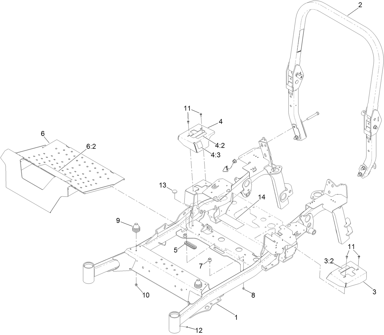 Frame and Roll-Over Protection System Assembly