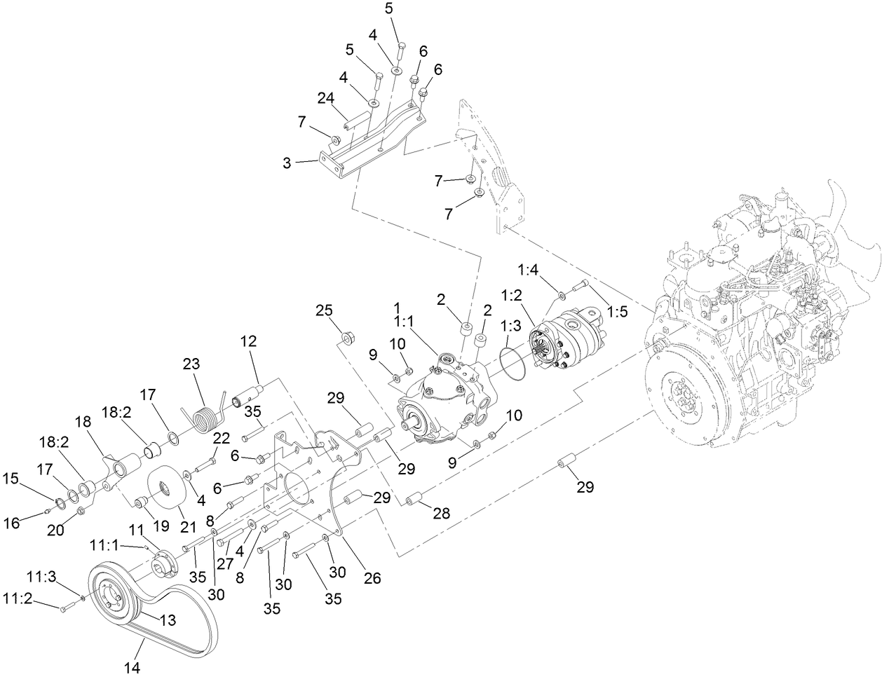 Tandem Hydraulic Pump Assembly