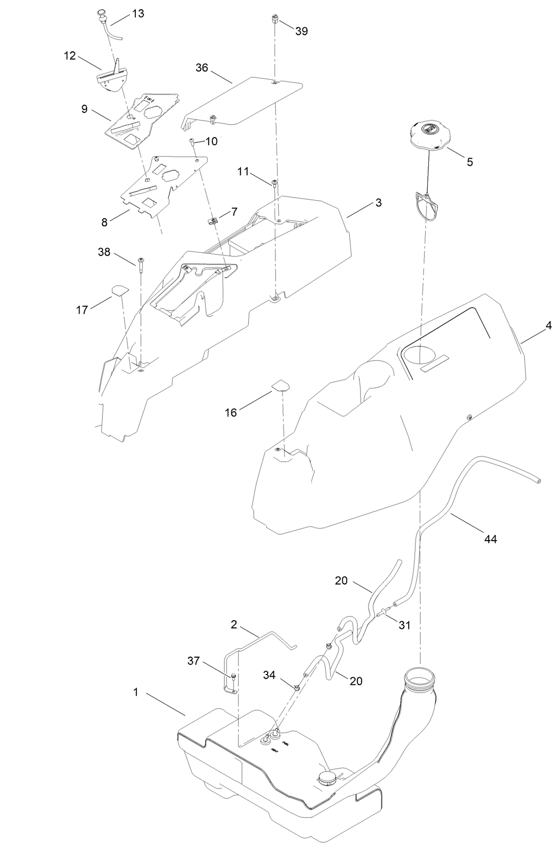 Body Styling and Fuel Tank Assembly