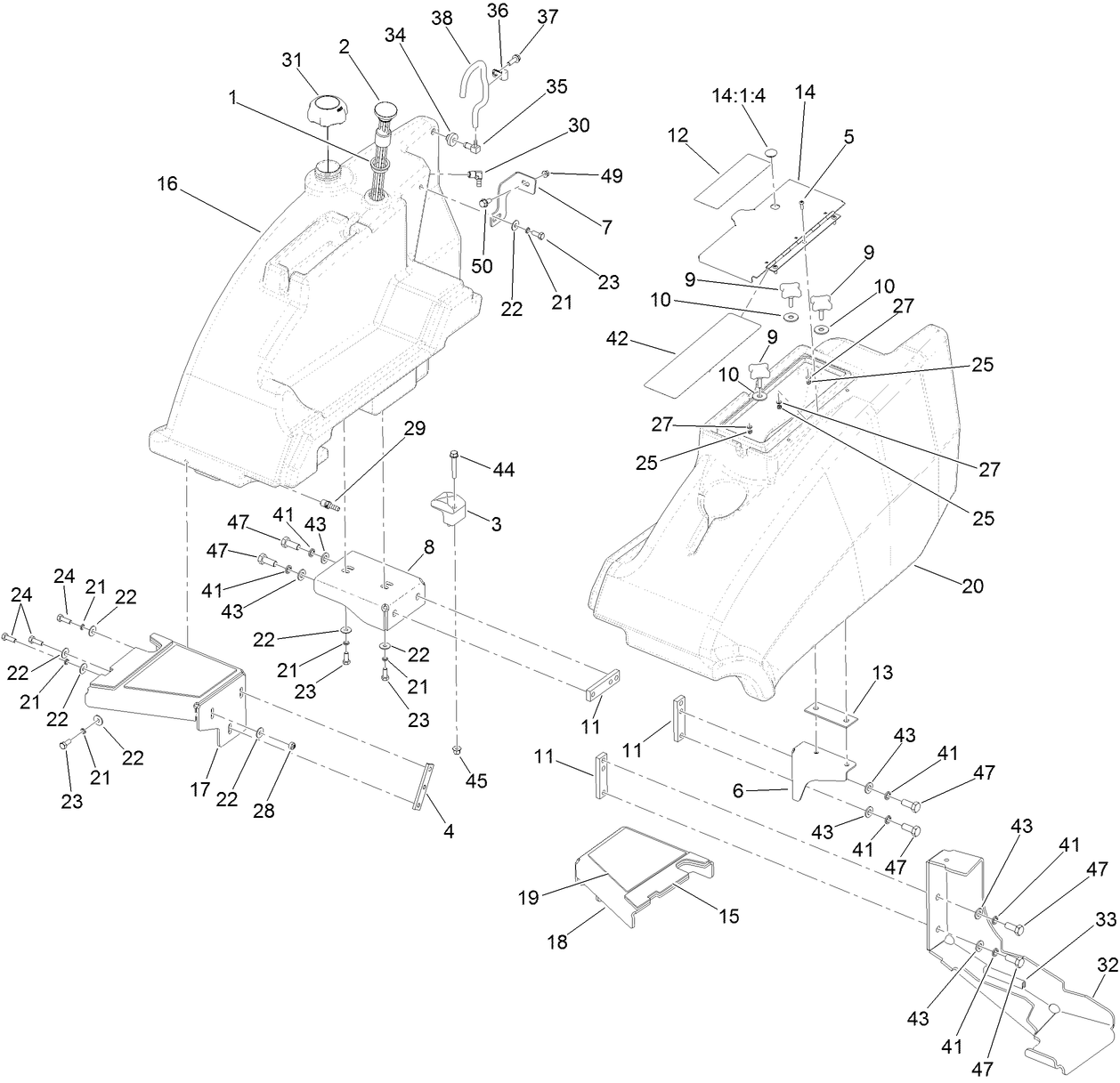 Fuel Tank and Storage Pod Assembly