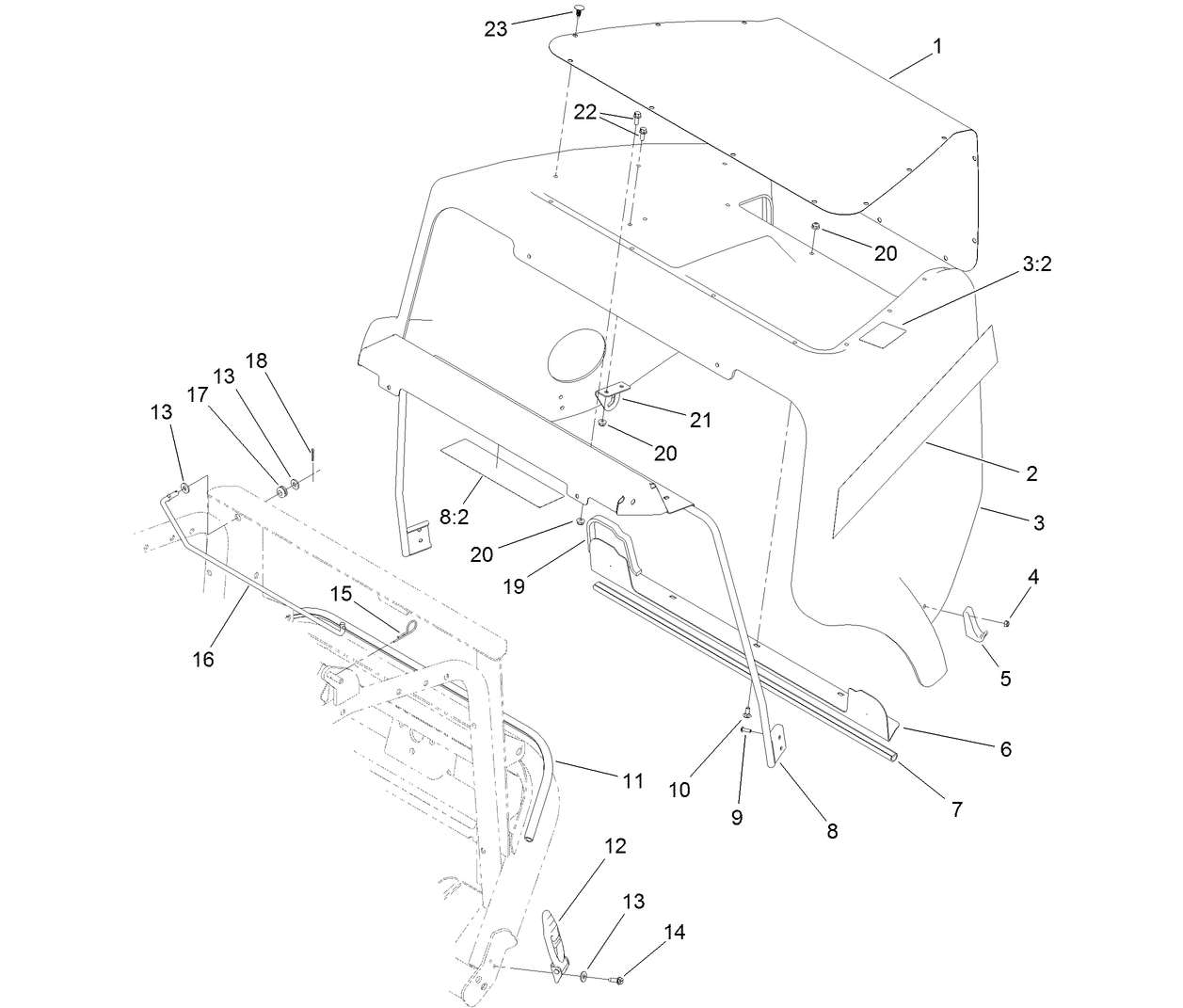 Hood and Screen Assembly
