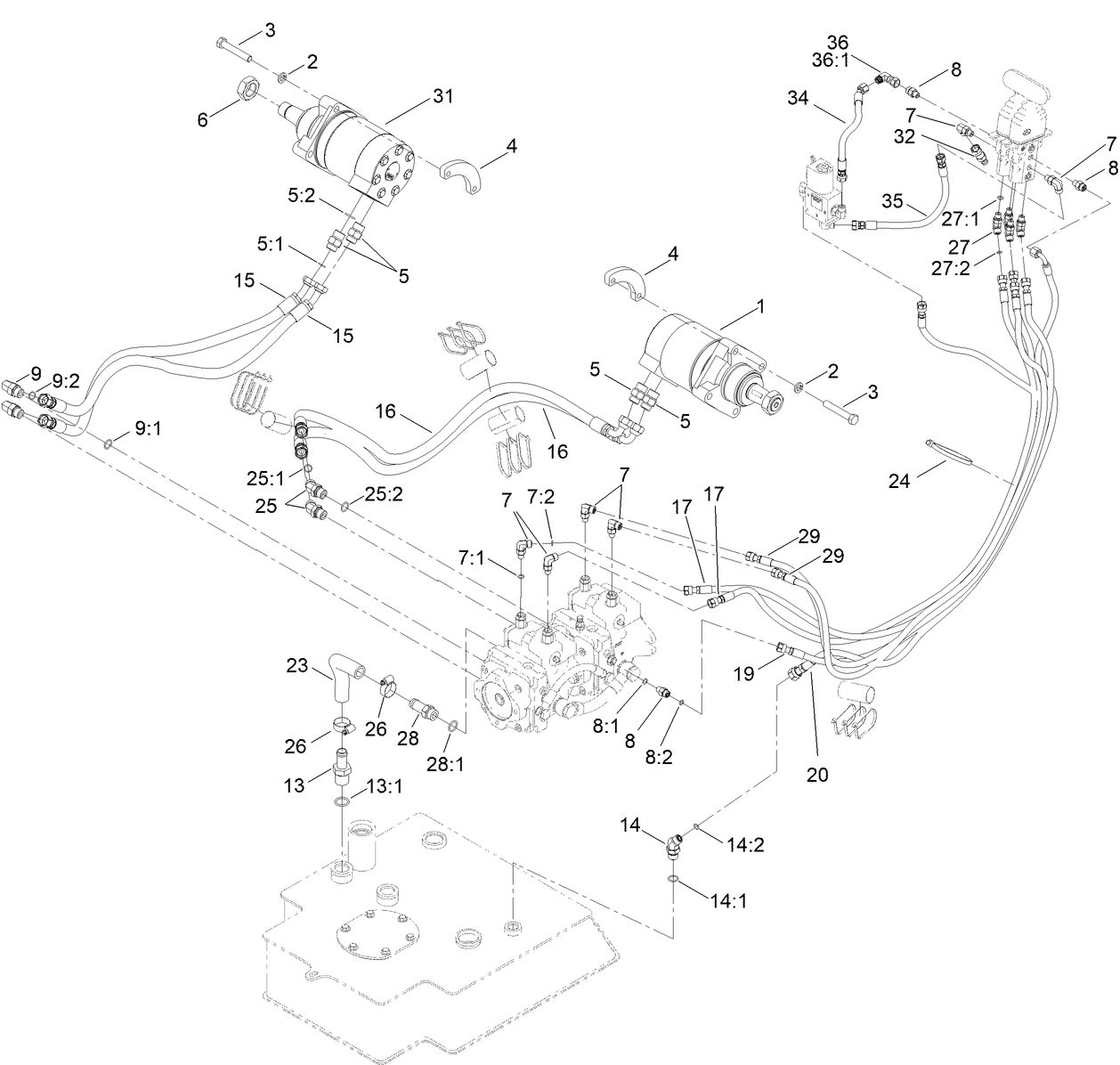 Hydraulic Motor and Hose Assembly