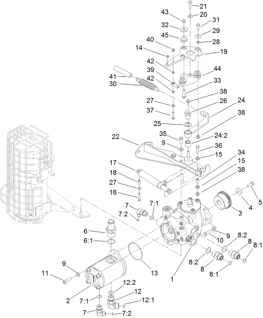 Hydrostat and Gear Pump Drive Assembly