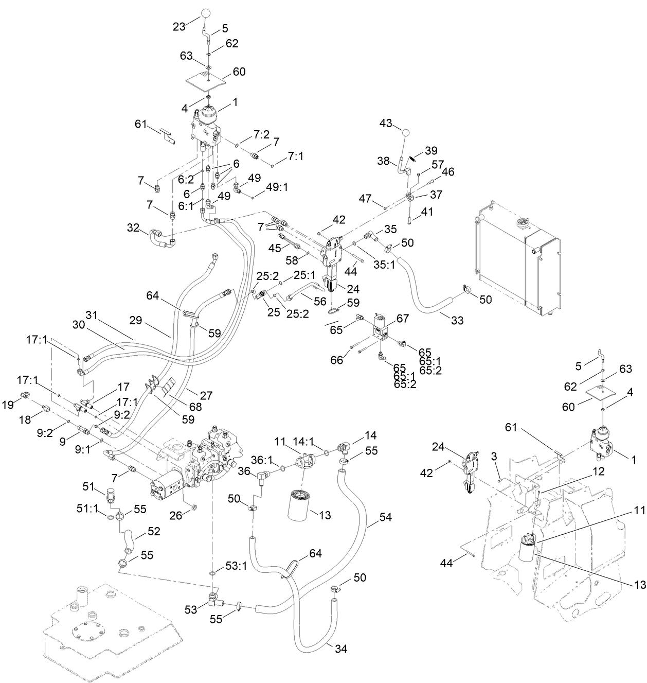 2-Spool Valve and Auxiliary Valve Assembly