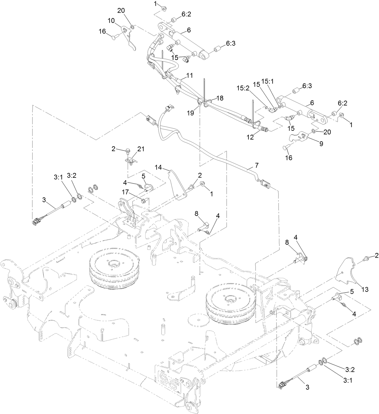 Center Deck Hose and Switch Assembly