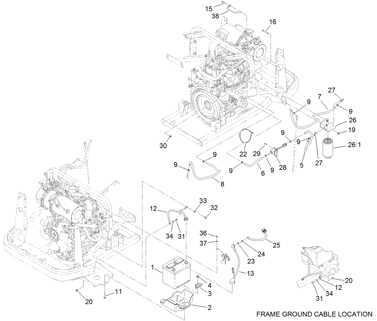 Battery and Fuel Delivery Assembly