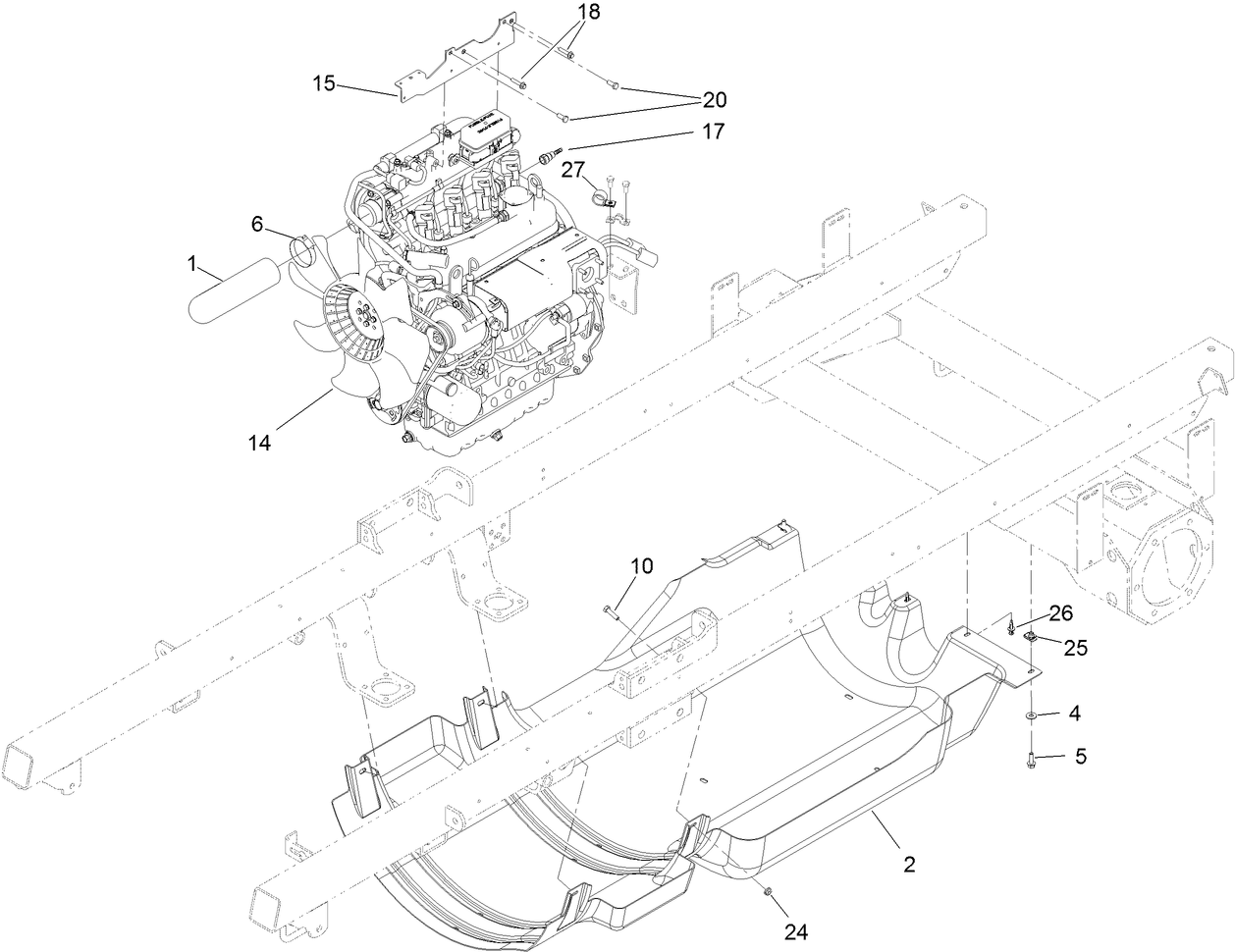 Engine and Shroud Assembly