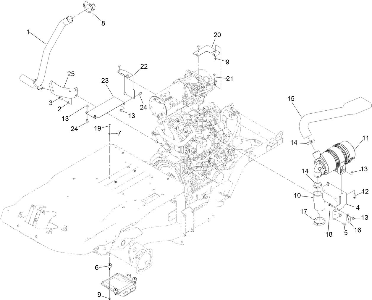 Air Cleaner and Exhaust Assembly