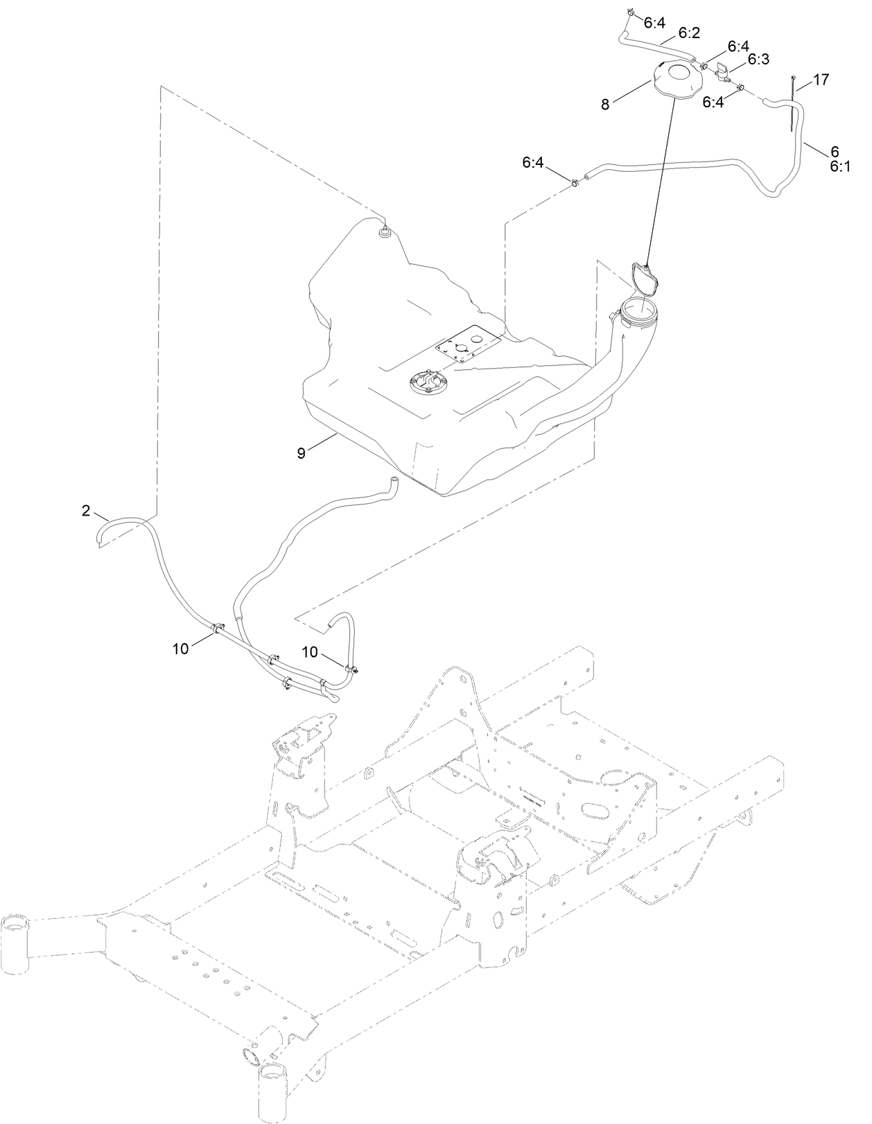 Fuel Tank and Vent Hose System Assembly