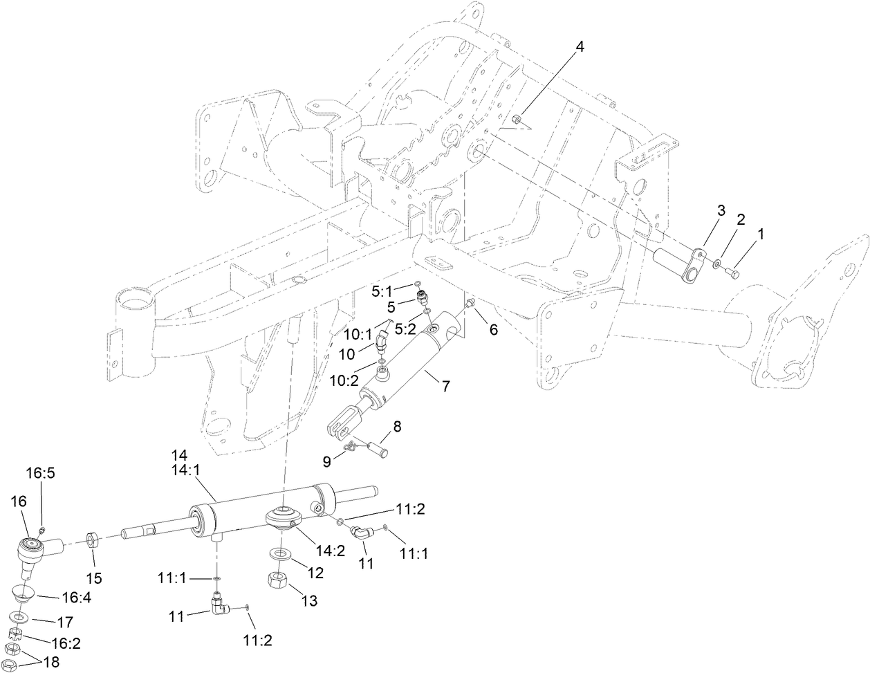 Steering Cylinder and Center Lift Cylinder Assembly