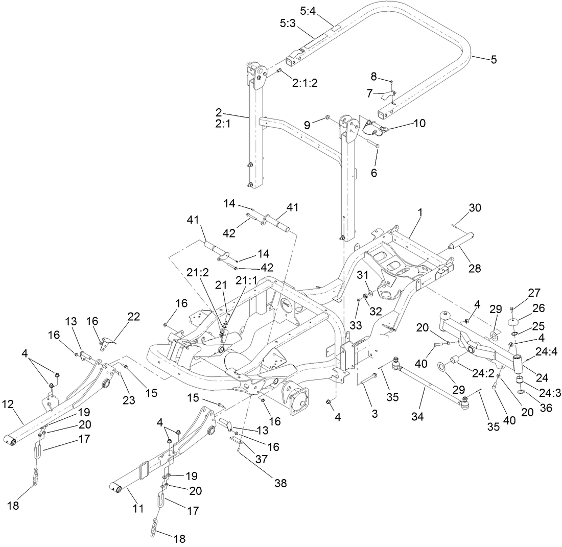 Frame and Roll-Over Protection System Assembly