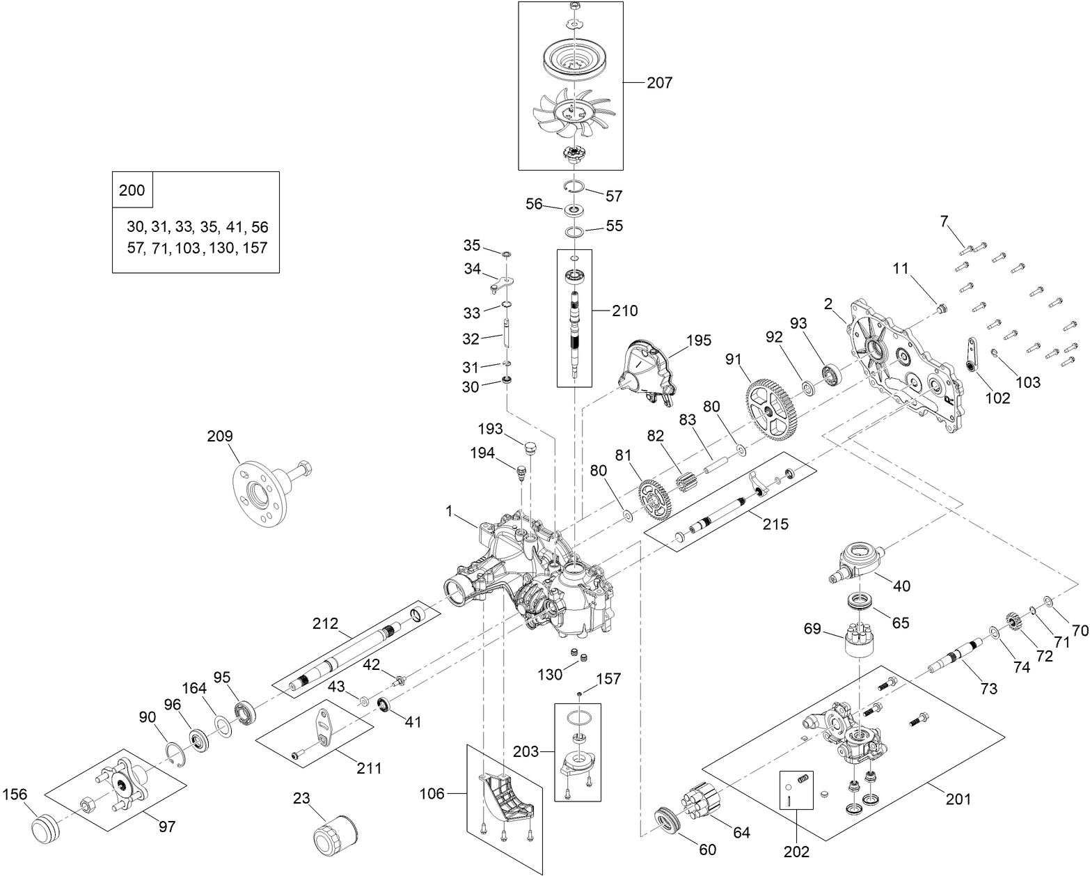 LH Hydro Transmission Assembly No. 140-8311