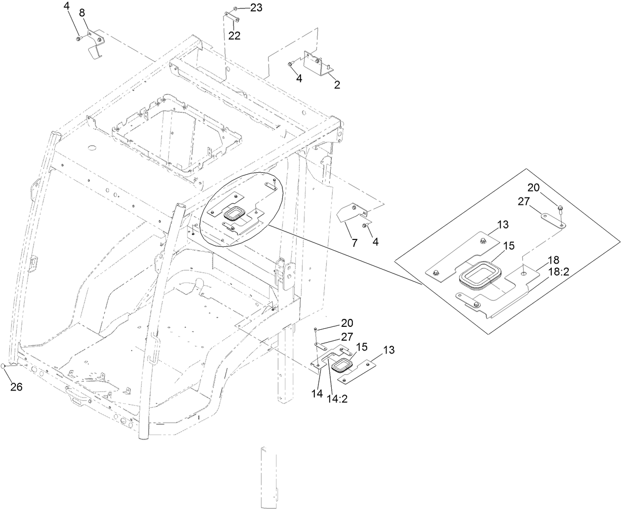 Frame, Mount and Seals Assembly