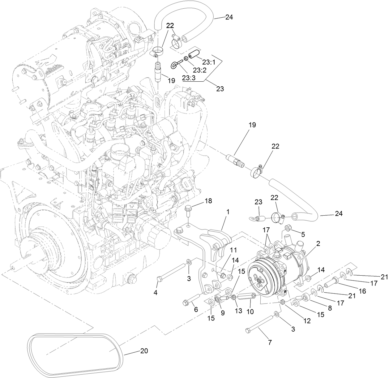 Compressor and Belt Assembly