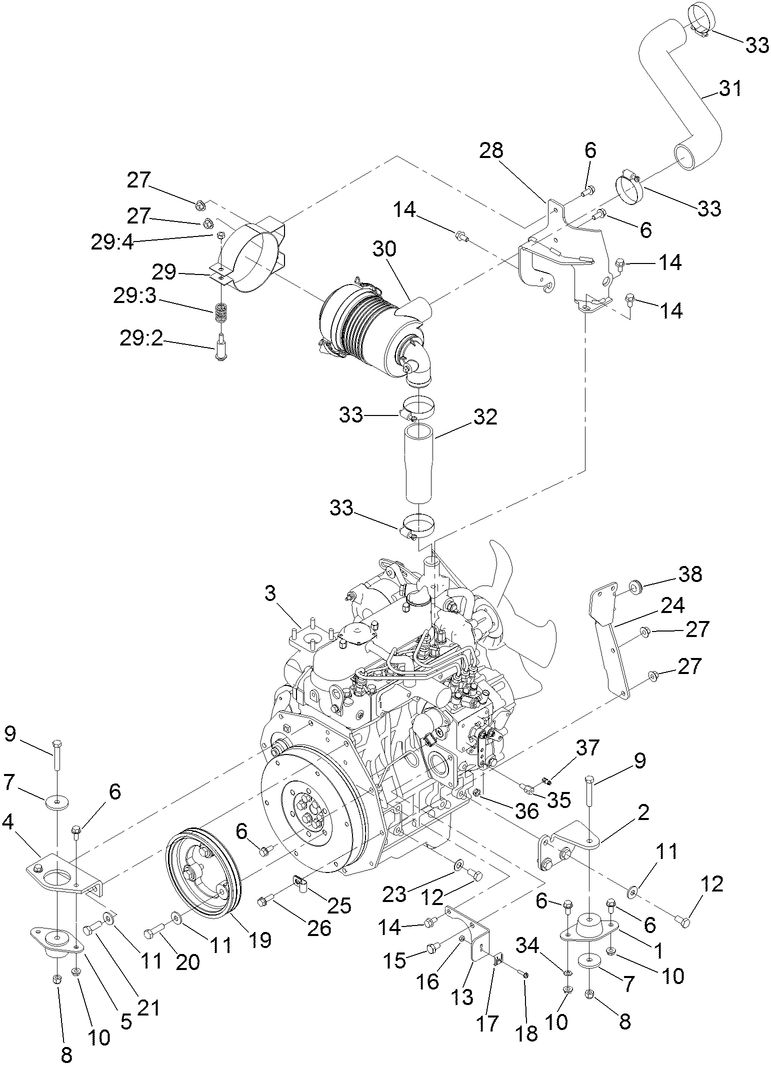 Engine and Air Cleaner Assembly