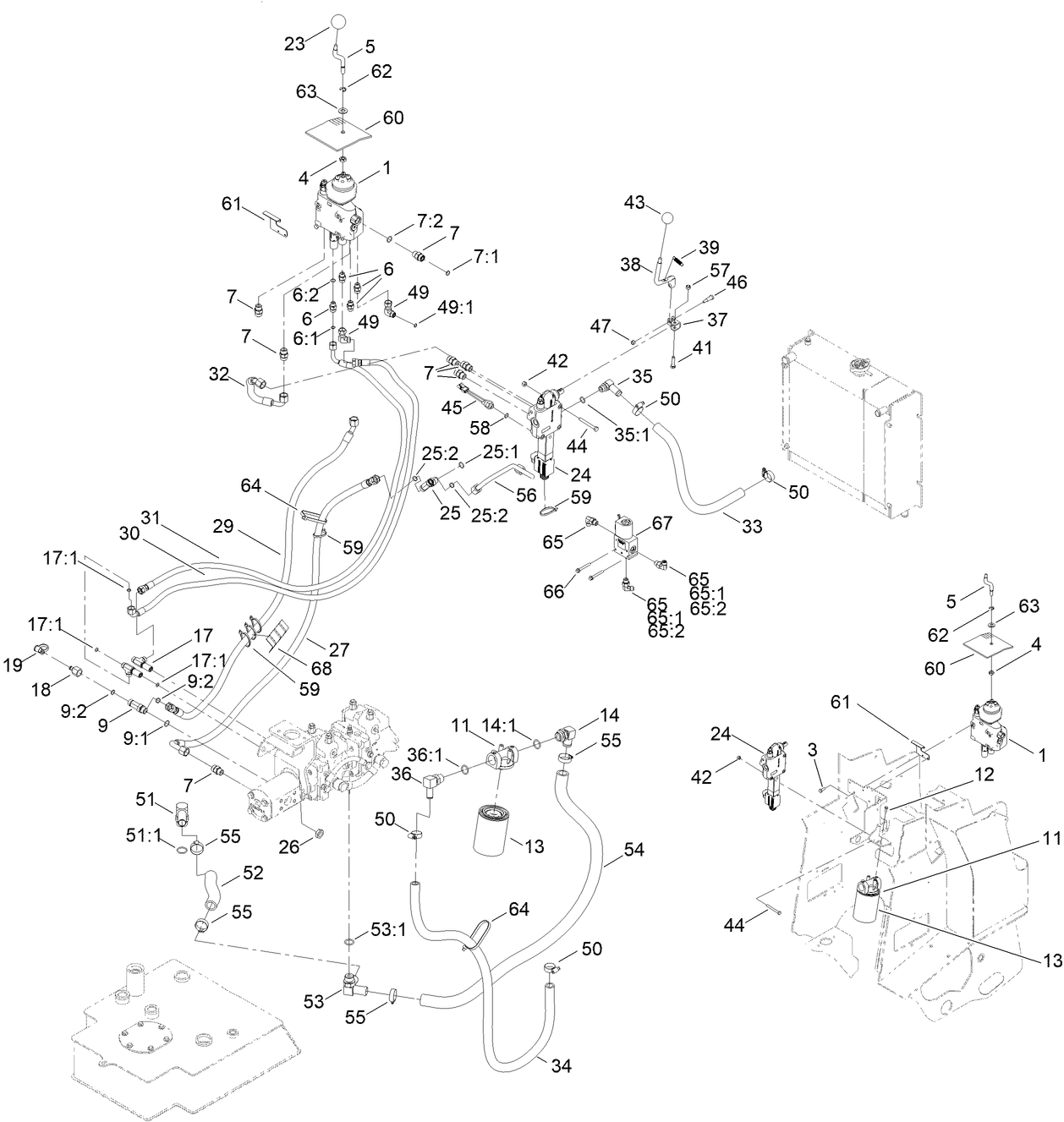 2-Spool Valve and Auxiliary Valve Assembly