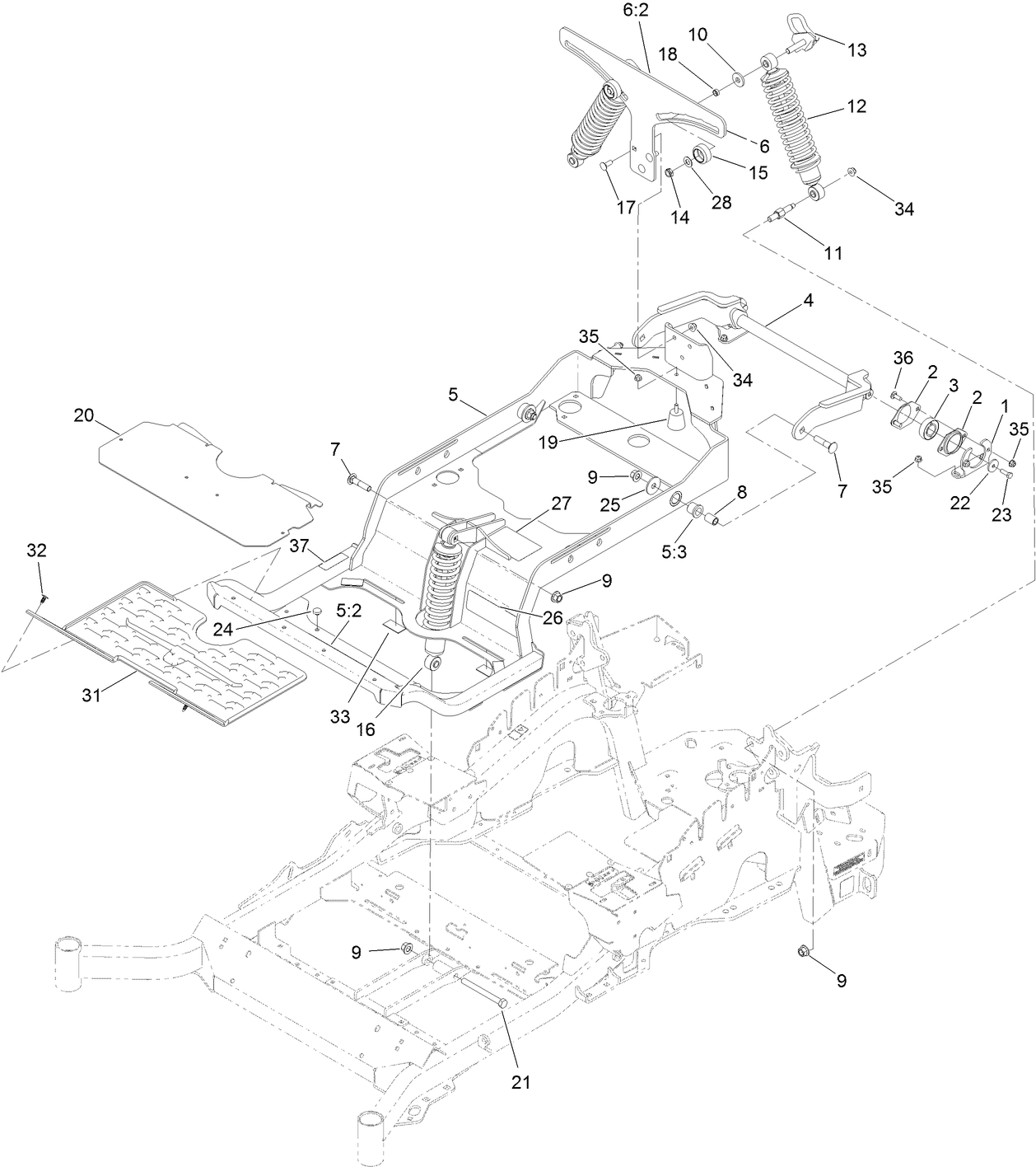 Seat Frame Suspension Assembly