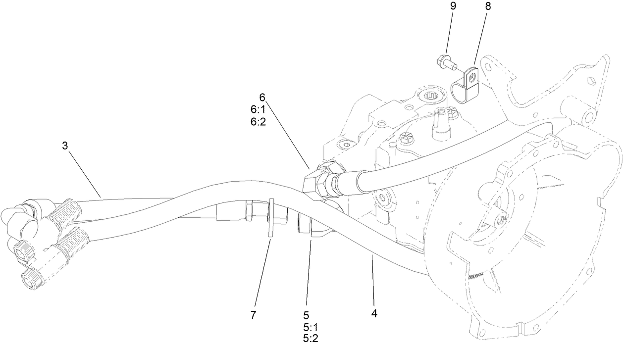 Traction Drive Hose Routing Assembly