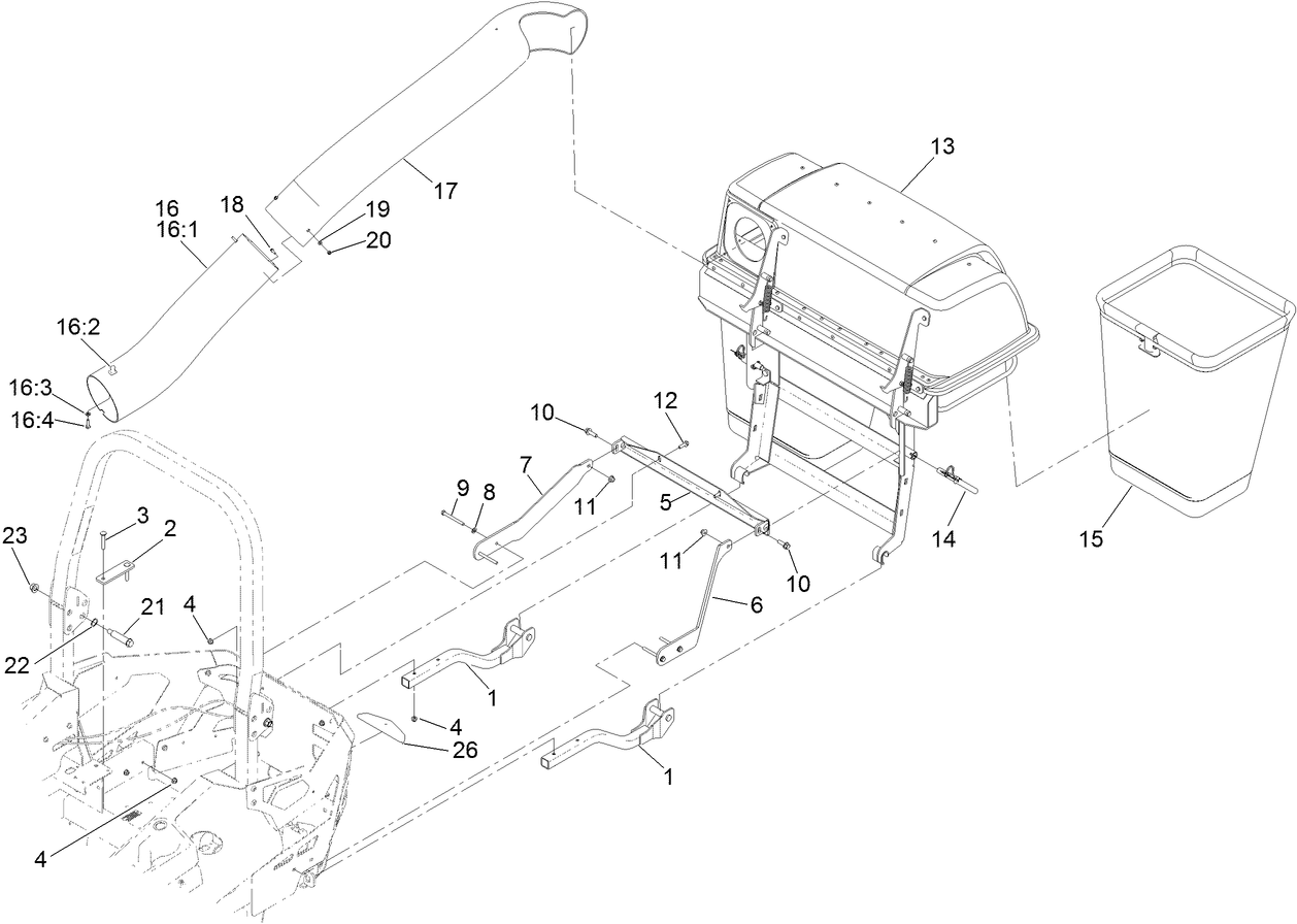 Bagger, Mount and Tube Assembly