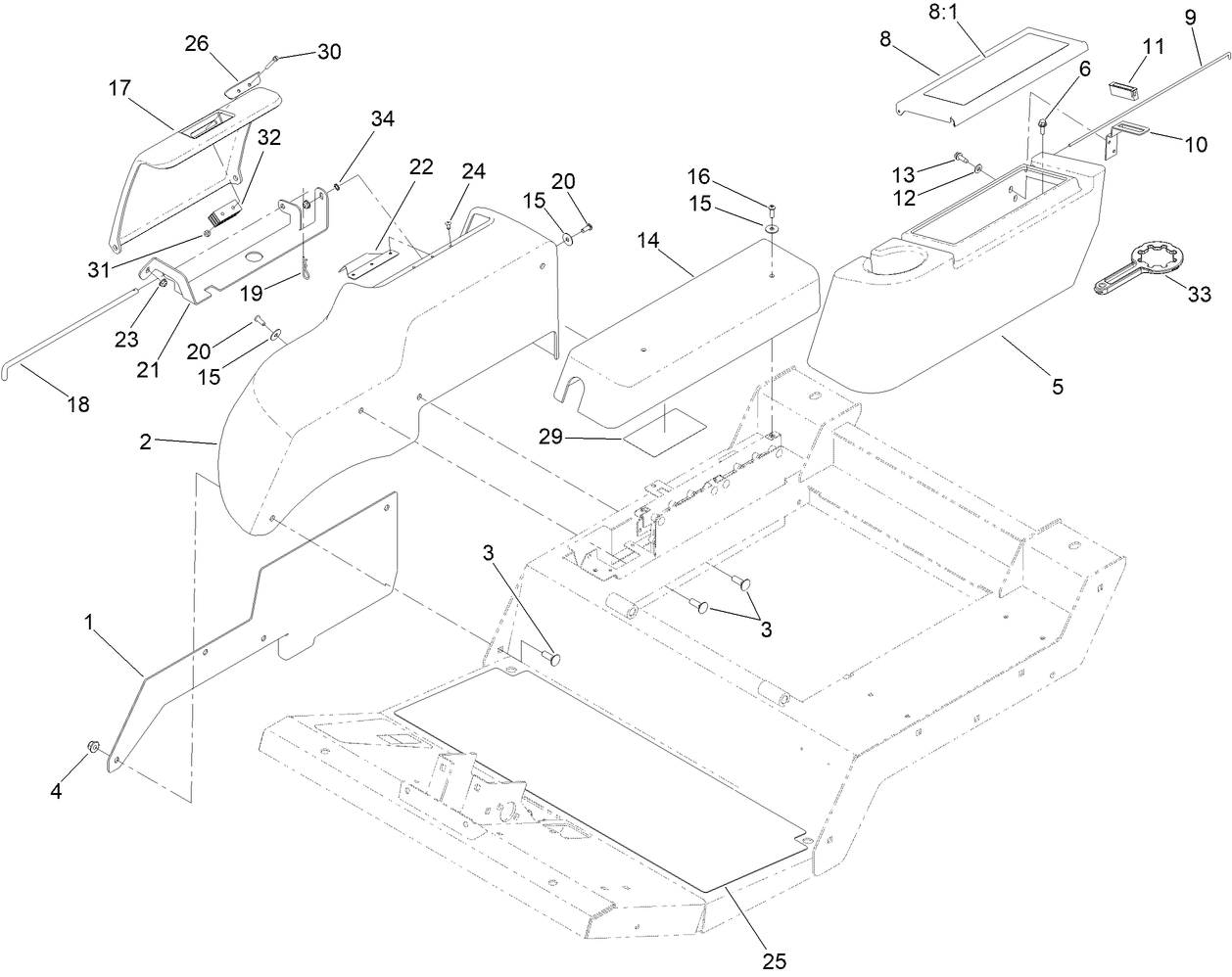 Fender, Tool Box and Cover Assembly