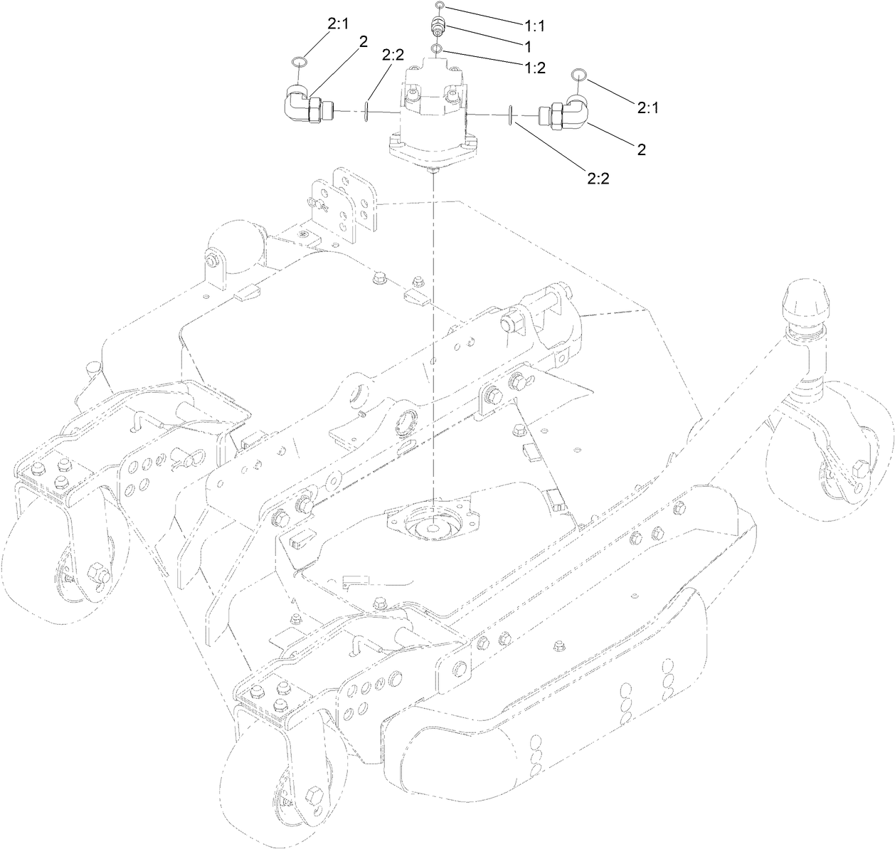 Left Deck Hydraulic Fitting Assembly