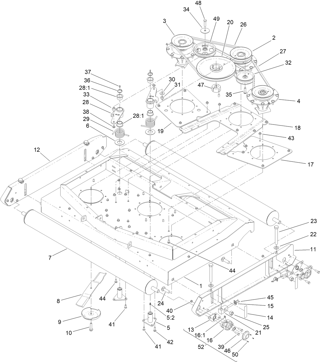 Blade, Pulley and Spindle Assembly