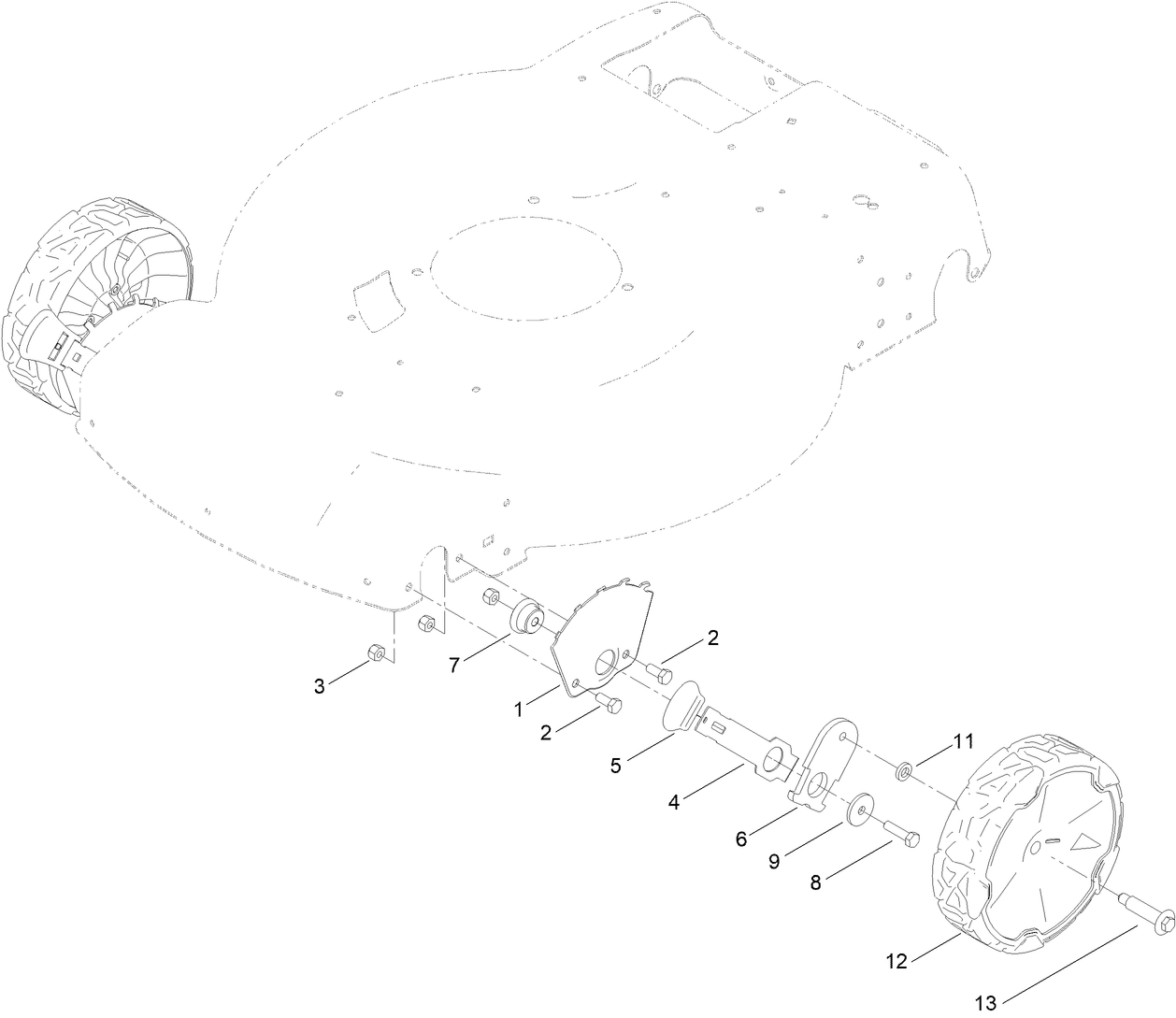 Front Wheel and Height-of-Cut Assembly