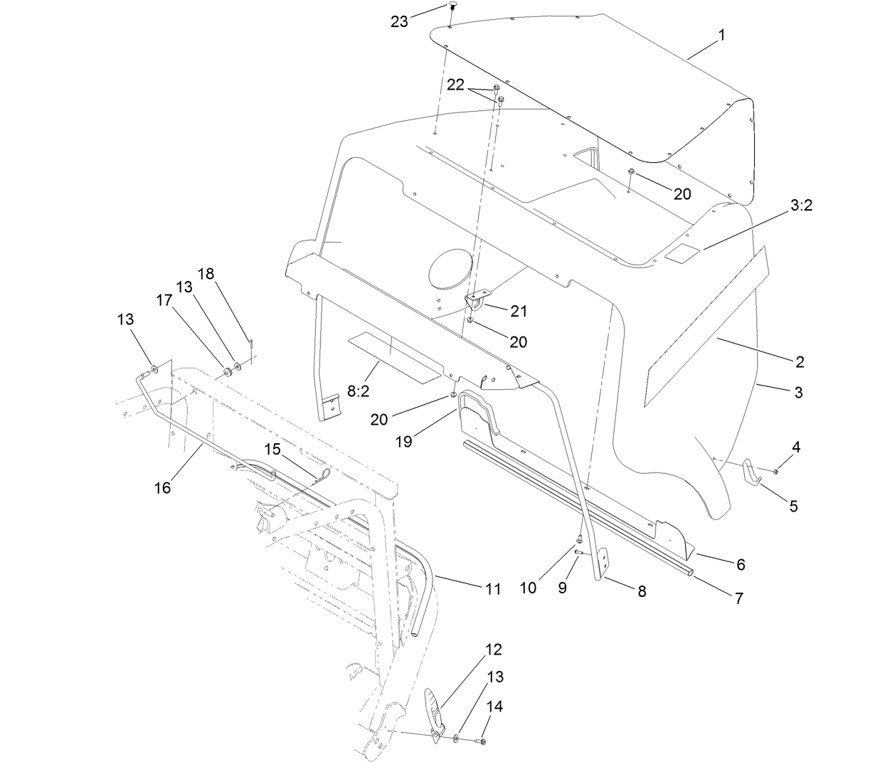 Hood and Screen Assembly