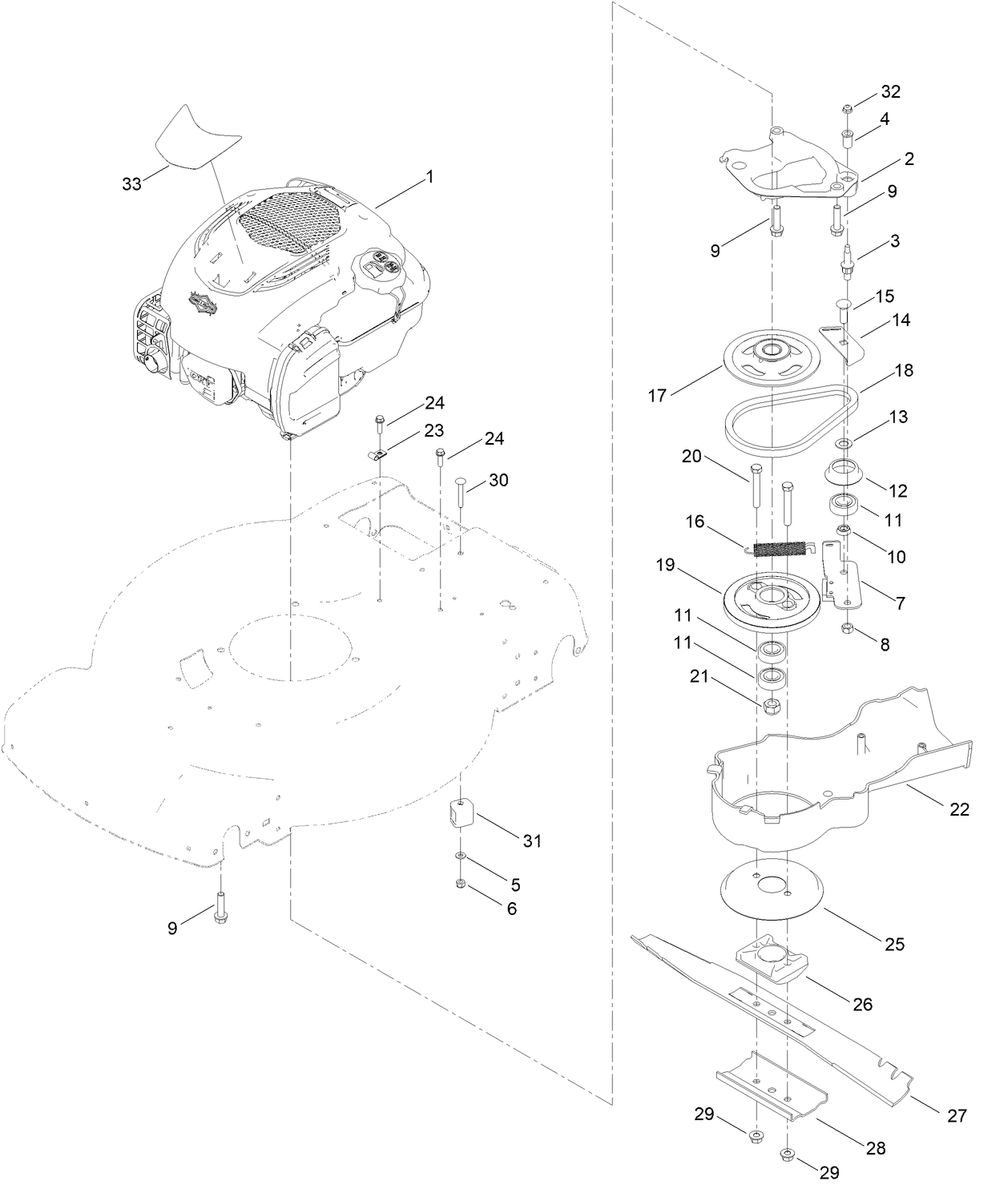 Engine and Blade Assembly