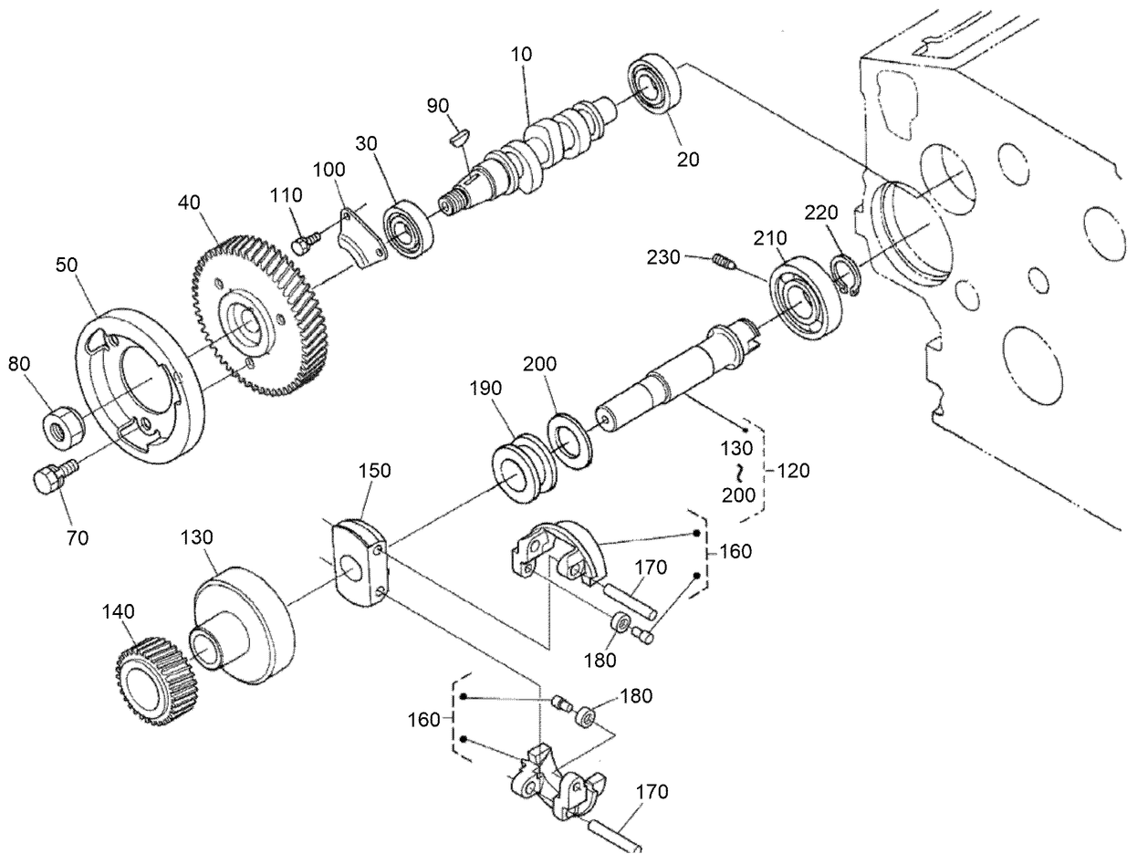 Fuel Camshaft and Governor Shaft Assembly
