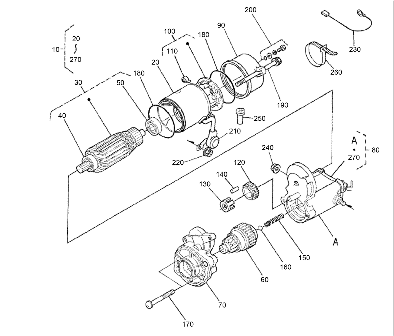 Starter Component Parts Assembly